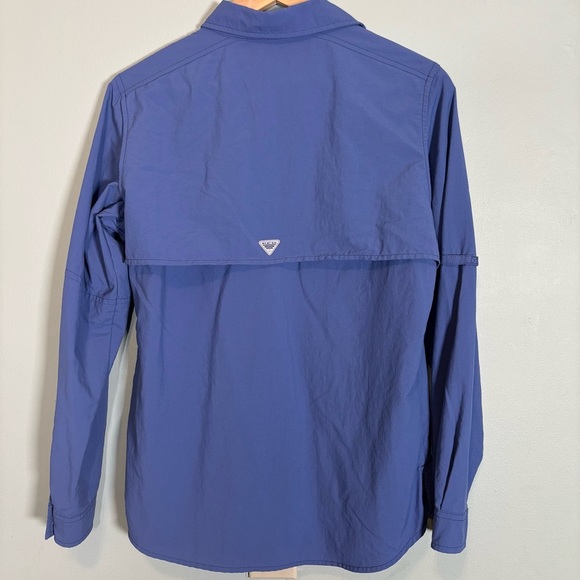 Columbia Long Sleeve Button-Down PFG Vented Fishing Shirt-Blue-Women Medium - Picture 4 of 6